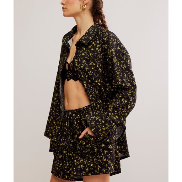 Free People Black Floral Pajama Set - Picture 3 of 8